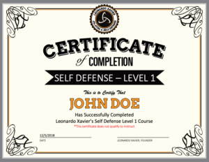 Sample LX Certificate of Completion